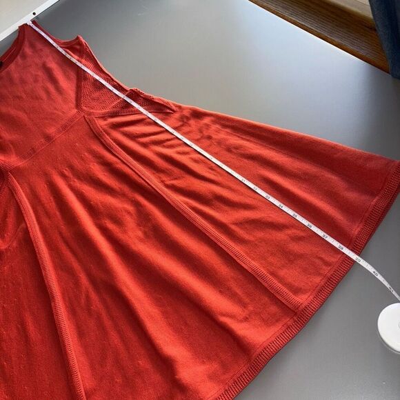 Peruvian Connection Pima Cotton Knit Fit and Flare Dress Orange Women's Medium - Picture 4 of 8